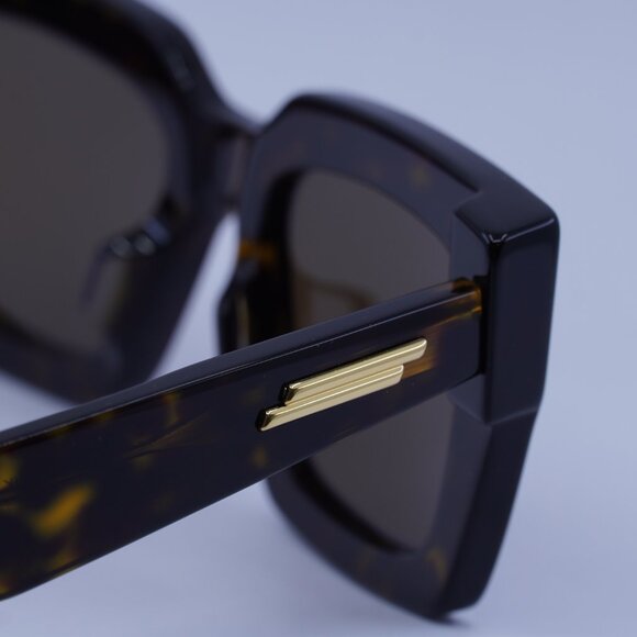 Bottega Veneta BV1212S 002 Sunglasses Havana Square Frame, Brown Lenses - Picture 10 of 11